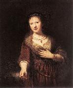 Rembrandt Peale Portrait of Saskia with a Flower oil